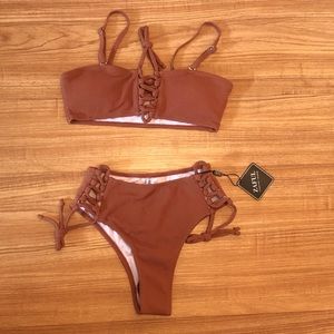 NWT Bathing suit w/ High Waisted Bottoms